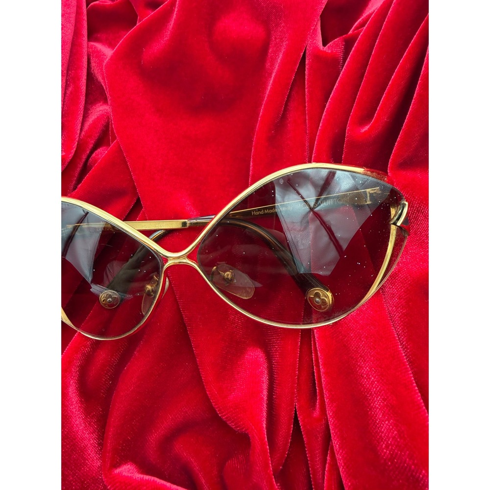 Louis Vuitton Z0410U Gold Butterfly Sunglasses Oversized Monogram Detail Italy